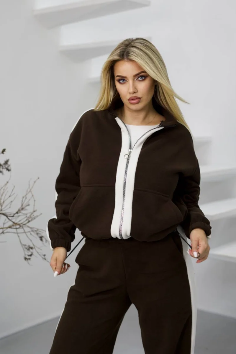 Теплый флисовый женский костюм, Флис, размеры 50-60
